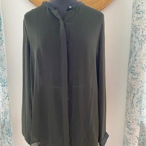 DKNY olive blouse - M